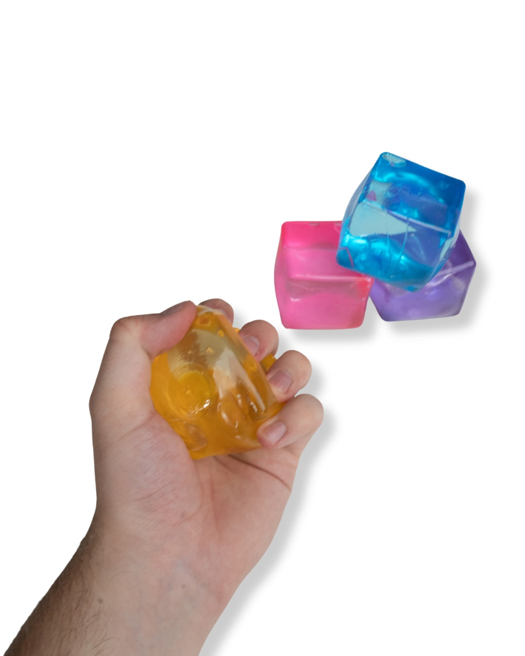 Glat Cube Squeeze Ball – mærk, klem og slip